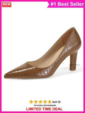 Women's Pointed Toe Block Heel Pumps Slip On Dress Shoes